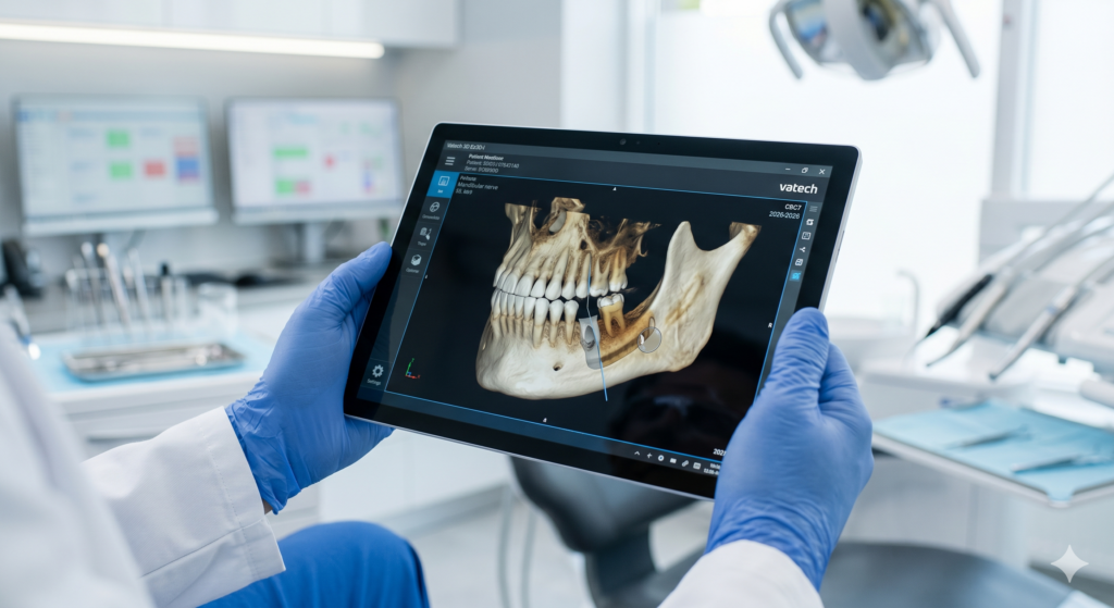 Radiographie dentaire num&eacute;rique 3D sur tablette tactile